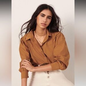 BA&SH chemise PRASIL SHIRT button down, camel color NWT